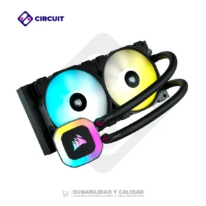COOLER CPU CORSAIR H100 2VEN PWM SP120 RGB ELITE 240MM. 29 LED RGB NEGRO